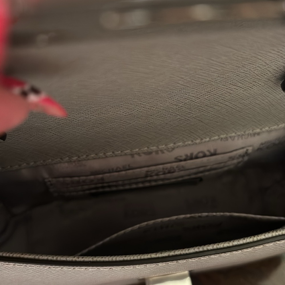 Michael Kors gray crossbody with silver beading & accents - Picture 5 of 7
